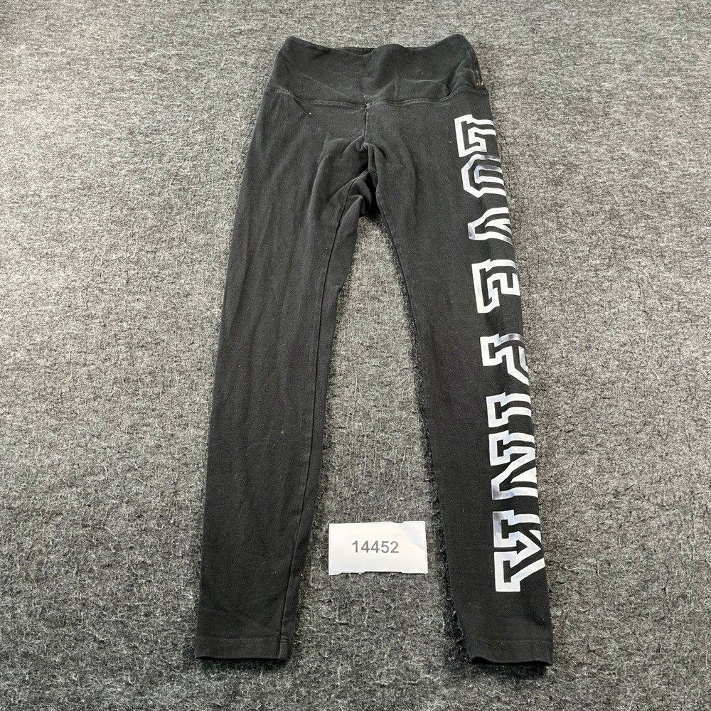 Pink Victoria's Secret Yoga Leggings Womens Small Black High Waisted Workout Gym